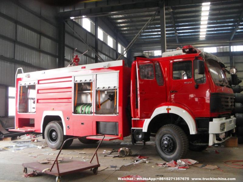 Beiben Water Foam Fire Fighting Truck off Road 4X4 Awd Fire Tender Fire Pumper 4500liter Water 500liter Foam Tank