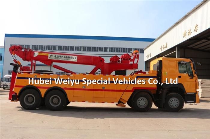 Trailer Towing Wrecker 30t Sinotruk HOWO 371HP 12-Wheel 50tons Recovery Truck for Africa