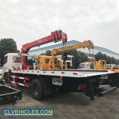 Medium Duty 6t Rollback Wrecker Tow Truck Mounted Telescopic Crane