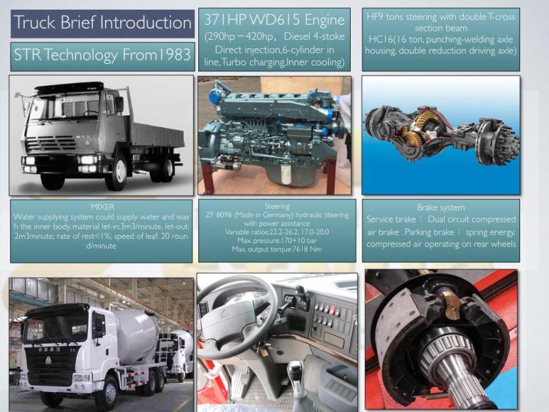 HOWO Used Heavy Concrete Mixer Truck Sinotruk Diesel Engine 4-16cbm Volumetric Type Truck Heavy Cement Mixertrucks