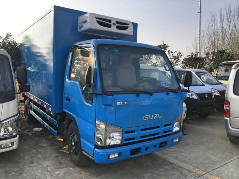 Japan Isuzu 600p Type Van Refrigerated Freezer Truck 5tons 3 Tons Isuzu Refrigerator Truck for Meat and Fish