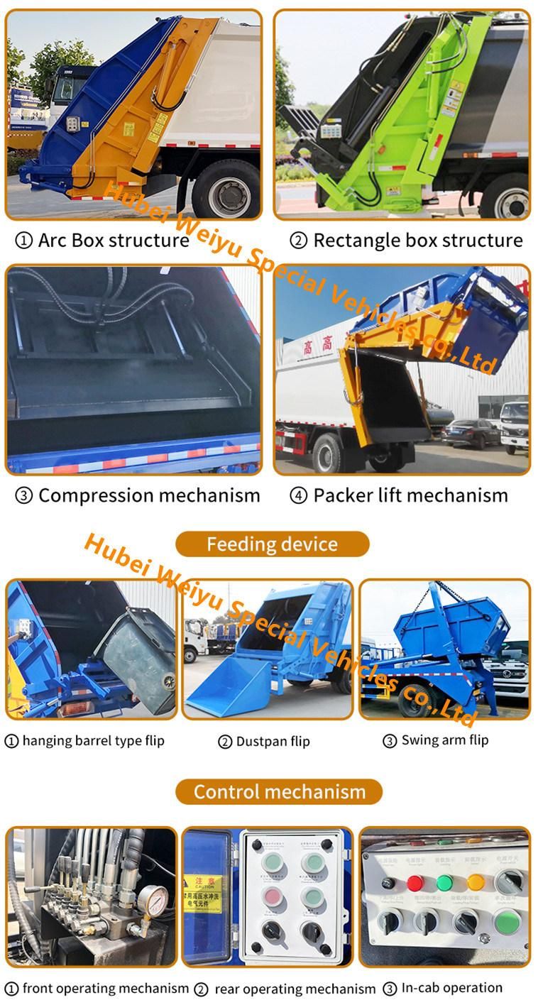 Shacman 8 Cbm Compactor Garbage Truck Mobile Waste Trash Collection Truck for Sanitaion