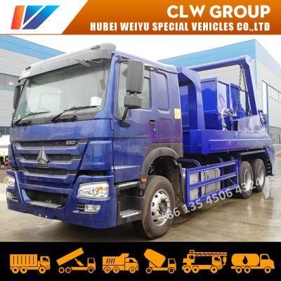 Rhd Sinotruk HOWO 6X4 12cbm 10tons Skip Loader Garbage Waste Collection Truck Manufacturer