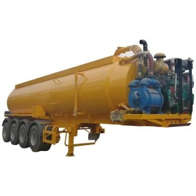 Chengli Brand 3 Axles 2 Axles 4 Axles 35000liters Vacuum Suction Sewage Trailer with Vacuum Pump Engine