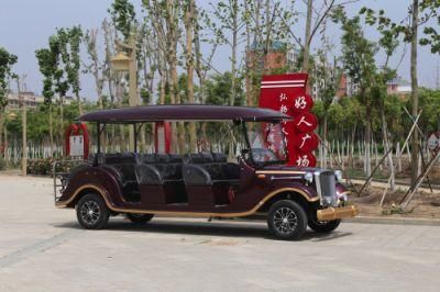 High-Quality Old-Fashioned Electric Classic Sightseeing Car 8-Seater Vintage Car 72V, 4kw