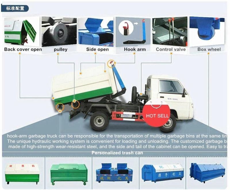 Jmc 5 Ton Hook Lift Arm Garbage Truck Manufacture