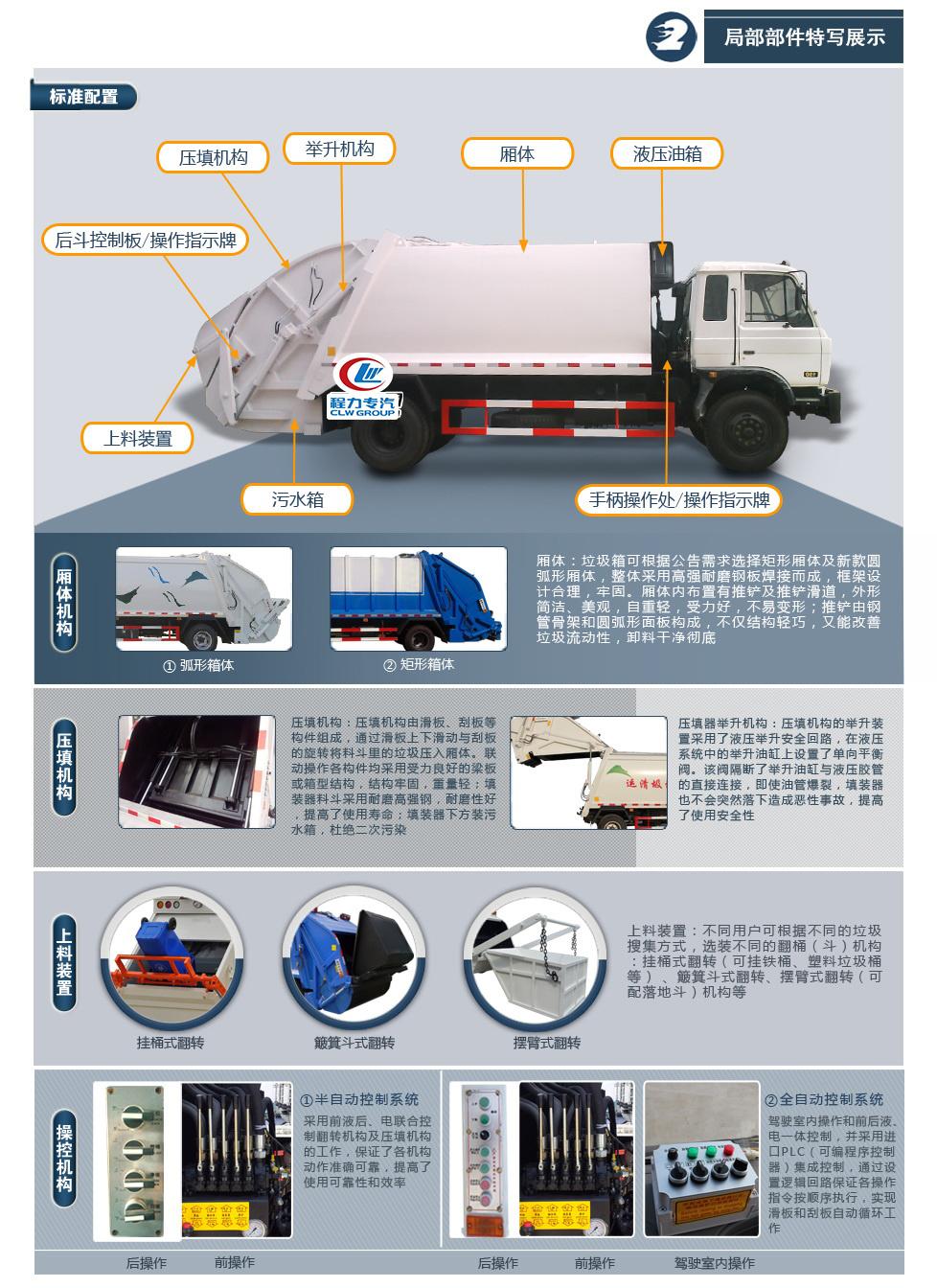 4X2 Big Volume Garbage Compactor Truck