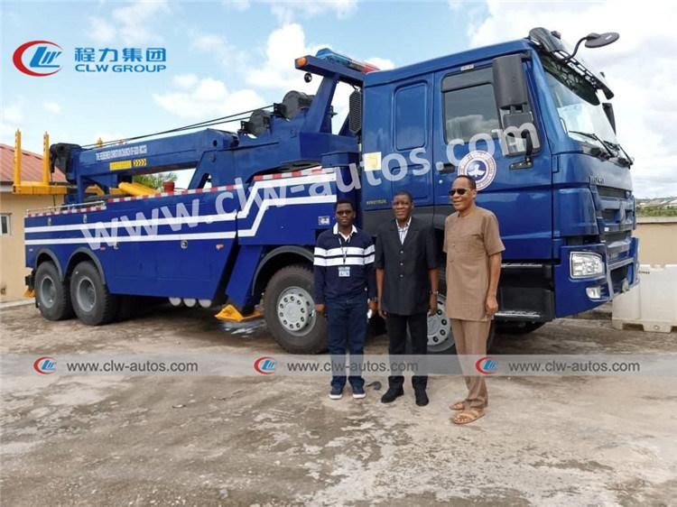 China 6*6 Sinotruk HOWO 16t 20tons 25t Road Recovery Towing Truck with Front Shovel Rescue Wrecker