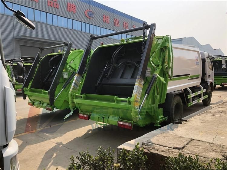 5tons 8m3 Waste Refuse Compactor Truck with Swing Arm Garbage Container