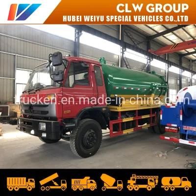 Dongfeng Vacuum Sewage Suction Truck 10, 000 Liters Septic Tanker Sewer Cleaning Sludge Tank Fecal Waste Sewage Suction Truck
