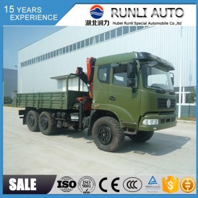 Dongfeng 6X6 off-Road Truck with 5 to 6.3 Ton Knuckle Arm Crane for Sale