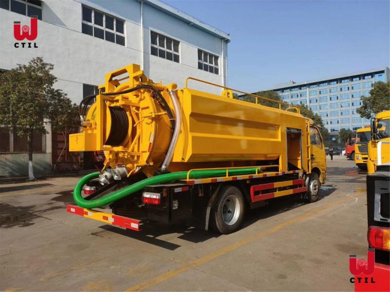 Dongfeng 4*2 Multifunctional Cleaning Sewage Suction Truck Sewer Jet Truck 10 Cubic Meters