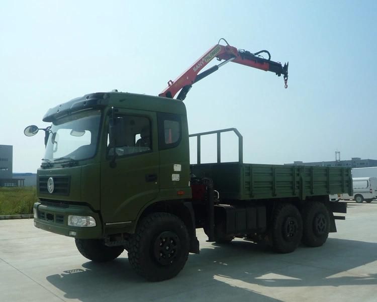 Dongfeng 6X6 All Wheel Drive Mobile Truck Mounted Knuckle Boom Crane for Sale