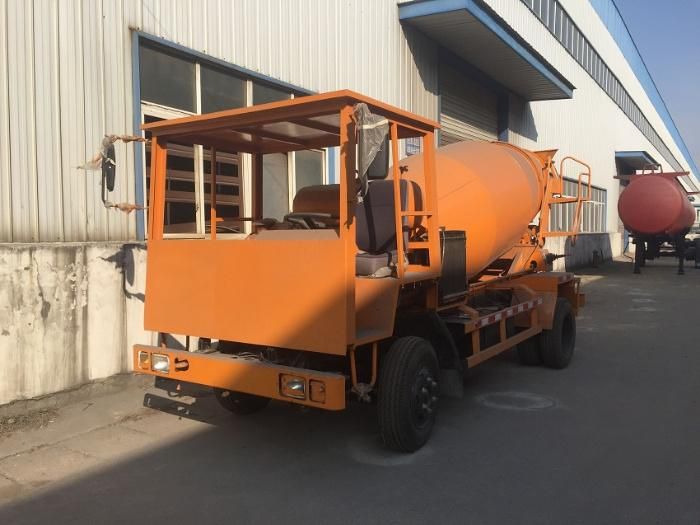 China 4-Wheels Tunnel Chunnel Cement Transport Motor Vehicle 2cbm 3cbm Concrete Mixer Truck