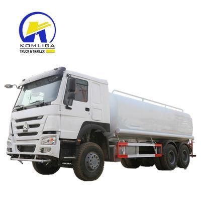 Cheap New Sinotruck 371HP 6X4 20000L 25000L Water Tank Truck HOWO Water Sprinkler Bowser Tanker and Used Water Truck Trucks Price for Sale