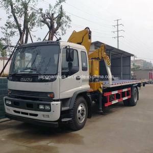 Isuzu Flatbed Tow Truck with Crane