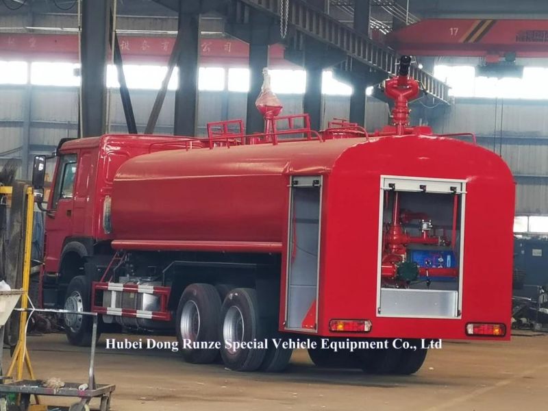 Sinotruk HOWO 6X4 Fire Fighting Truck Sprinkler Fire Engine with 15-20ton Water Bowser (Cusomtizing 2 Water Cannons)