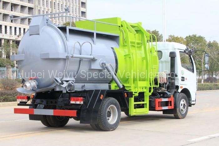 China Dongfeng 6000liters/6cbm Kitchen Refuse Truck Side Loading Kitchen Waste Garbage Truck