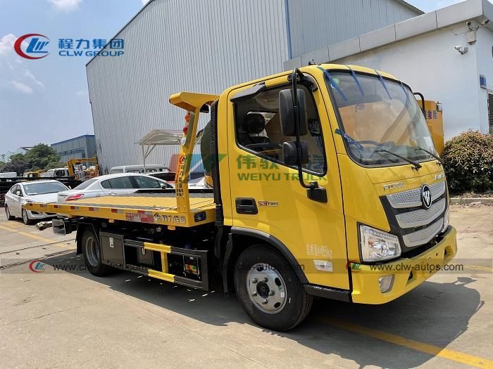 Japanese Foton 4X2 Wrecker Truck Tilt Tray Middle Duty 4t 5tons Flatbed Tow Wrecker Truck