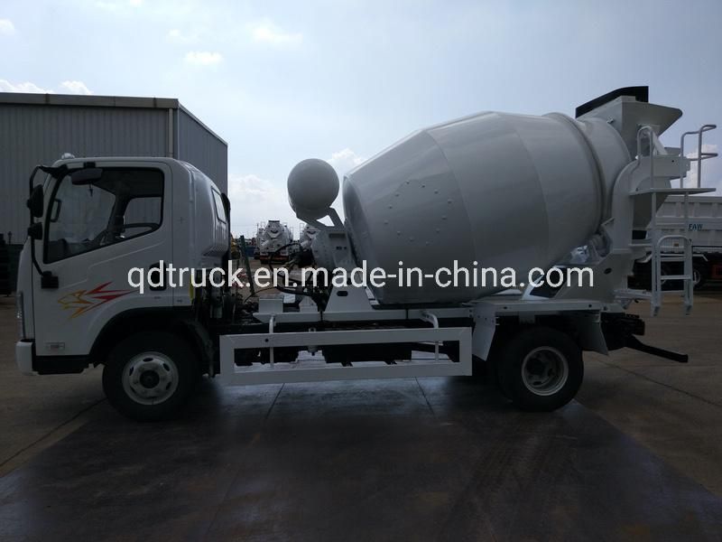 Construction site using ready mix 3m3 mini concrete mixer truck