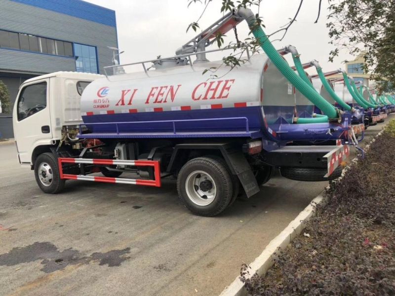 Dongfeng Vacuum Tank 4000liters Fecal Suction Truck Price for Sale with Hangzhou Weilong Vacuum Pump