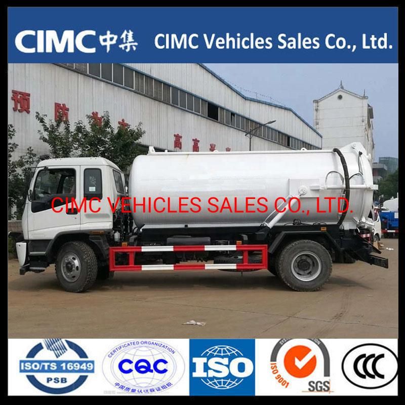 China Isuzu F Series Ftr 4*2 Sewage Vehicles Vacuum Sewage Suction 10000 Liters