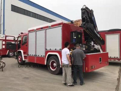 Japan Brand 4000liters 5cbm 4X2 Water Fire Fighting Rescue Truck with Crane for Sale