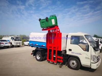 Mini Foton Forland 3cbm 3m3 Side Loading Hang Bucket Garbage Collector Truck