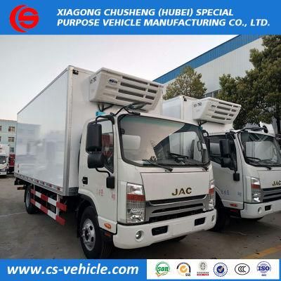 Cheaper Price JAC Freezer Box Cooling Van Trucks 5tons Fish Meat Fresh Vegetables Medicine Transport Refrigerator Truck