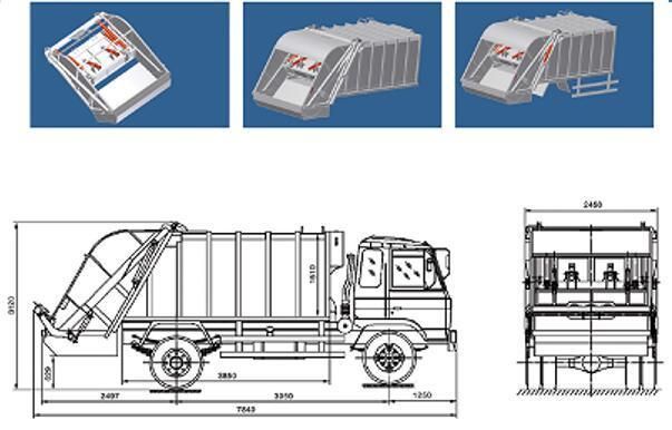 Japan Brand 4X2 5m3 Waste Collect Compactor Garbage Truck