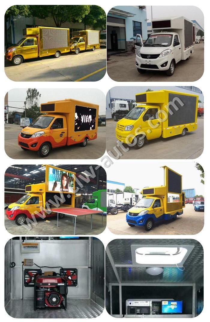 China Export Good Price Outdoor Broadcasting Trucks with 4 Scrolling Poster Display Billboards Advertising Truck