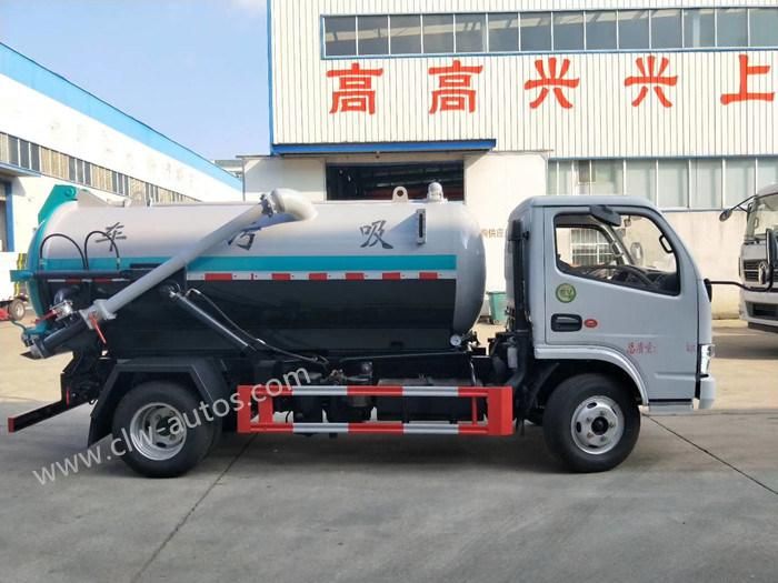Dongfeng 4m3 Cleaning Sewer Truck Waste Water Suction Diesel Engine