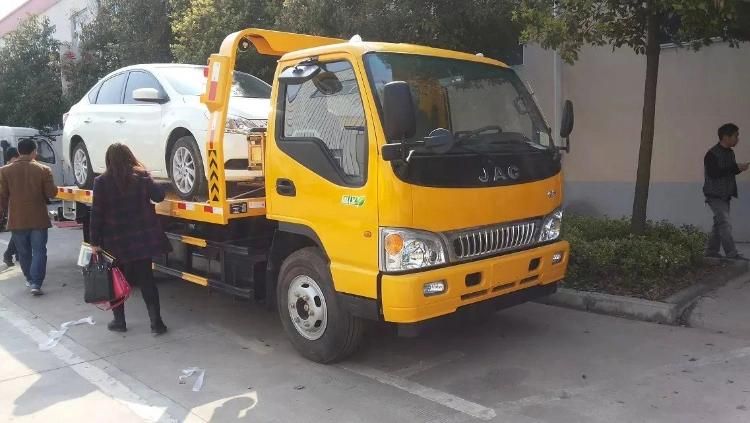 Vehicle Recovery Broken Car Van Saving 5meter Flatbed Hydraulic Lifting JAC Wrecker Towing Truck