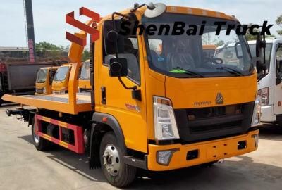 Hot Product Made in China HOWO 4X2 Flatbed Rescue Vehicle Wrecker Tow Truck for Sale
