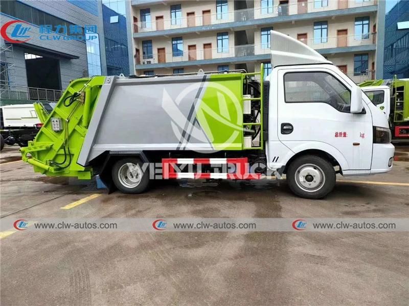 Dongfeng Tuyi 4X2 5000liters 5cbm 5m3 3tons 4tons Garbage Compactor Truck Rear Loading Compression Waste Removal Truck