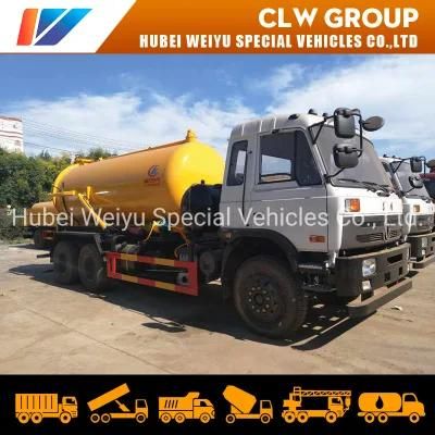 Dongfeng 6X4 10tons Sewage Suction Trucks 16000L Vacuum Sewer Tank Truck Hydraulic Control