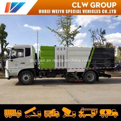 Dusted Area 10t 12ton Vacuum Dust Sweeping Truck with Rear Middle Suction Pan with Road Water Cleaning Nozzles