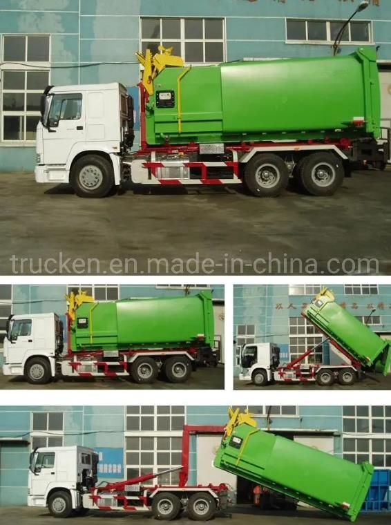 20ton 6*4 HOWO Hydraulic Hook Arm Garbage Truck Roll-off Arm Hook Lift Garbage Truck