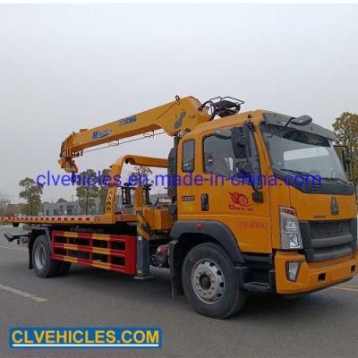 HOWO 8t Flatbed Wrecker Tow Truck Mounted Crane