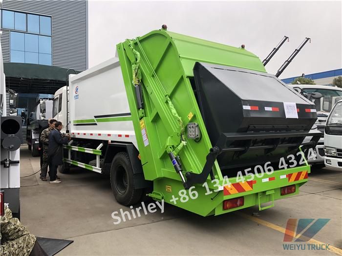 China Dongfeng 4X2 14cbm 10tons Compactor Refuse Vehicle Rear Loader Garbage Truck Manufacturer