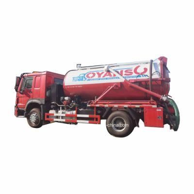 Sinotruk HOWO 4X2 Type 6 Wheel Tires 10m3 12m3 Sewage Suction Truck Price