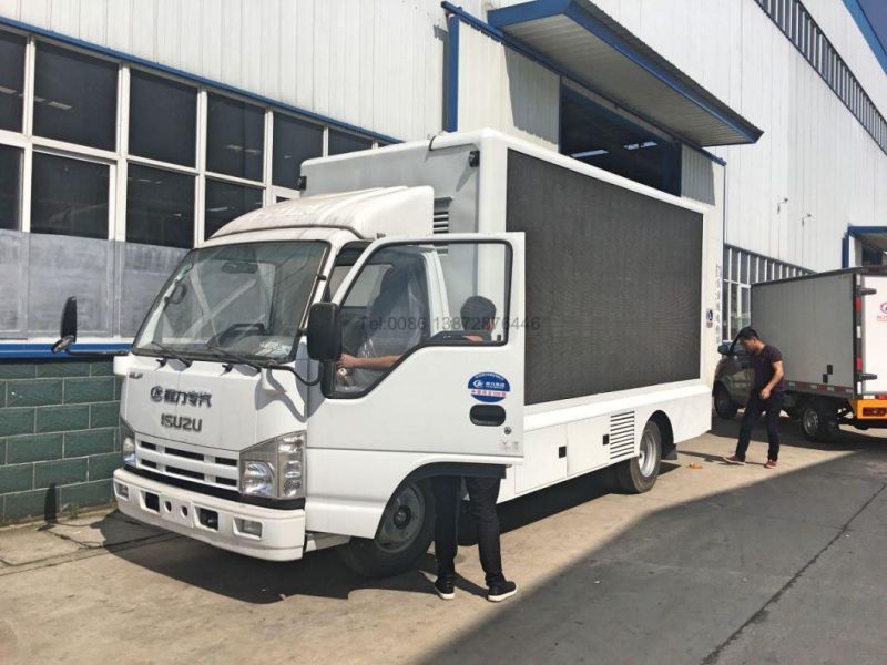 Japan Chassis P4 P5 P6 Full Color Isuzu Mobile Truck Advertising with Lifting Screen