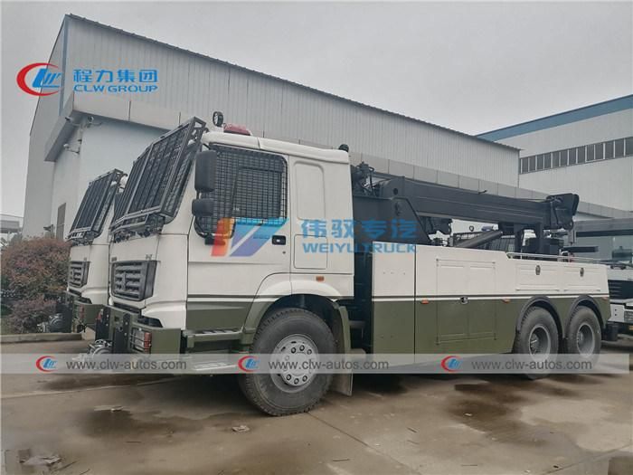 Military Towing Truck Army Use 30tons 40tons Road Wrecker Truck Sinotruk HOWO Road Rescue Truck
