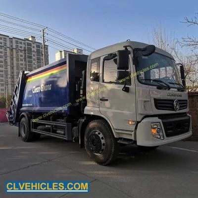 Dongfeng 6 Wheels Garbage Compactor Truck 12cbm Clean Ghana Garbage Truck
