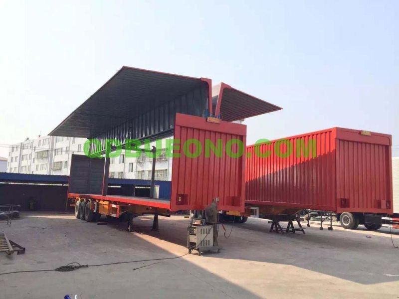 CKD Customized Bueno Brand Wing Opening Van Truck Body for Sale 3 Axle Semi Trailer