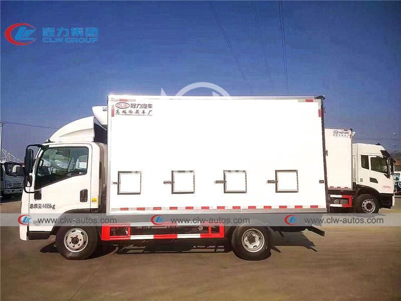 Dongfeng 4X2 Type 3tons Small Refrigerated Delivery Truck for Livestock and Poultry with Thermo King Unit