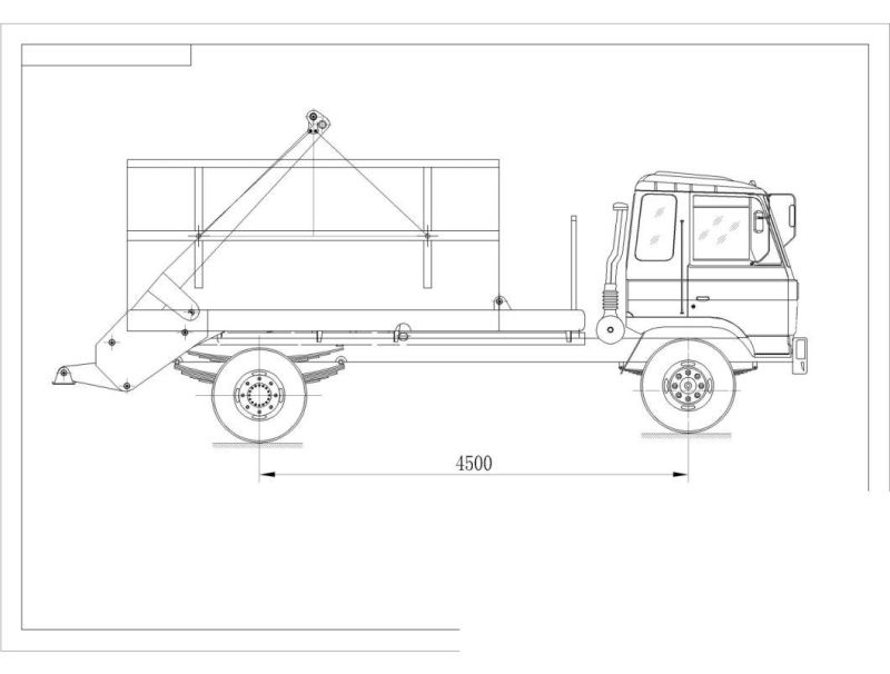 Dongfeng 4000 Liters Mini Skip Loader Garbage Truck for Sale