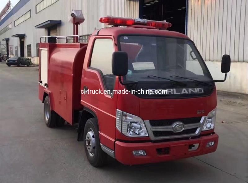 Best Price Foton Forland 1000liters 500liters 1tons Simple Water Fire Engine Mini Fire Water Truck