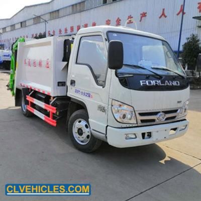 Foton Mini 4000L (3ton) Compressed Waste Rubbish Compactor Garbage Truck