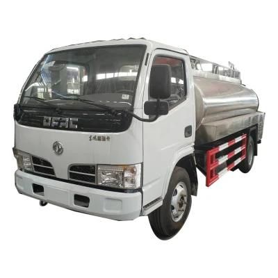 Dongfeng 4X2 4000liters 5000liters Stainless Steel Water Milk Tank Truck Price for Sale